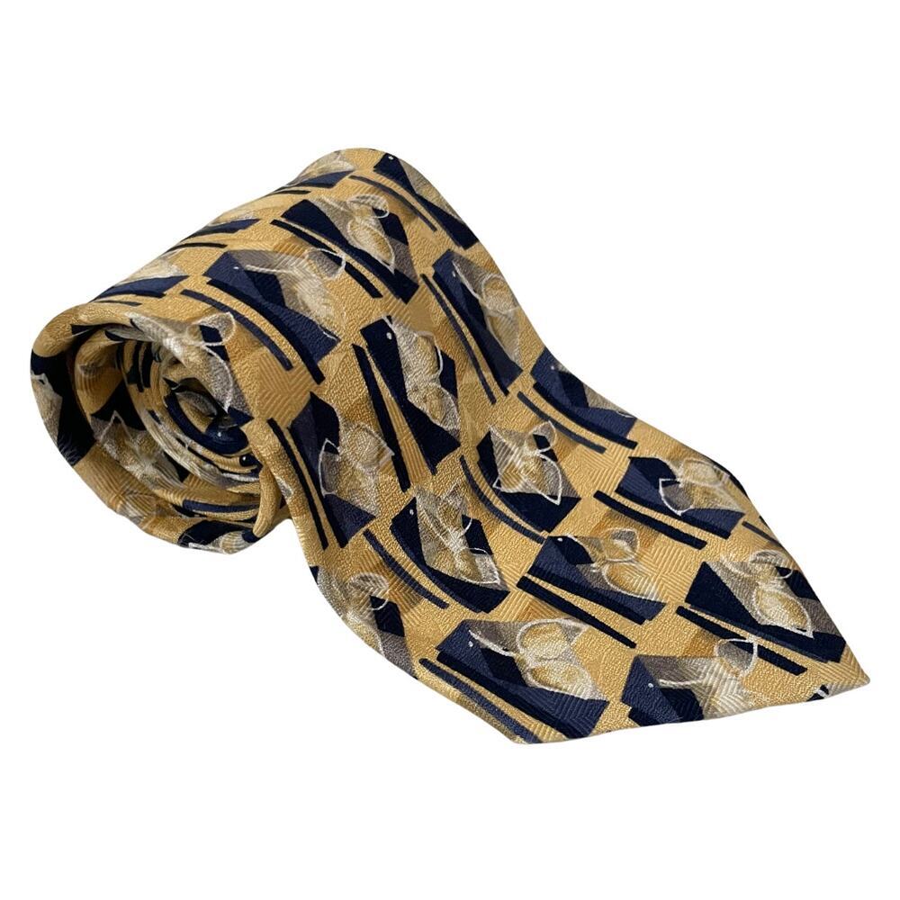 Robert Talbott Studio Tie Hand Sewn Finest Silk Geometric Made in USA Preppy